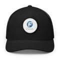 Blue F Letter Patch Trucker Cap | Embroidered Snapback